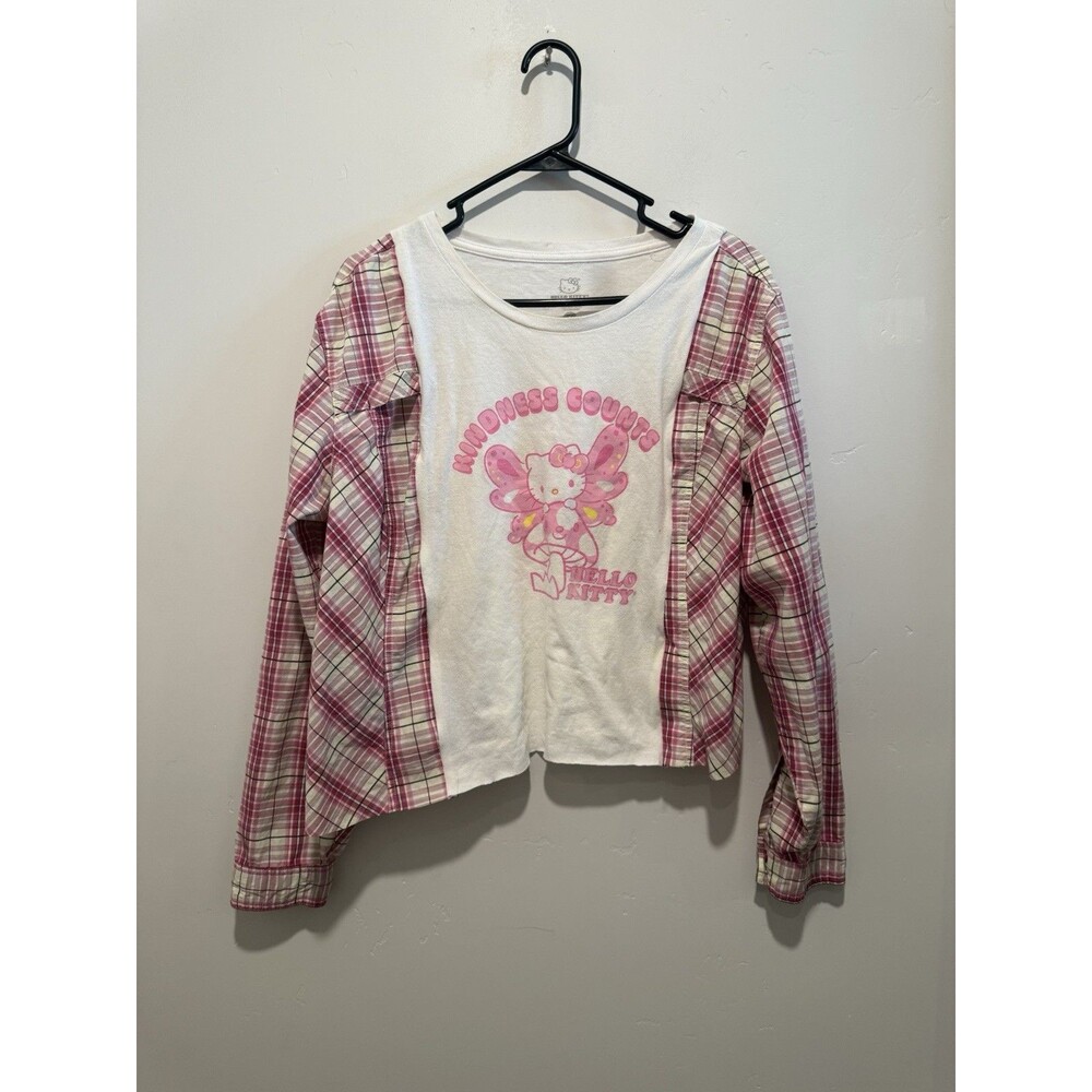 Reworked Upcycle Grunge Oversize Hello Kitty Top S/M